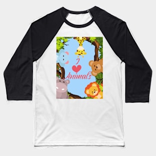 I Love Animals Baseball T-Shirt